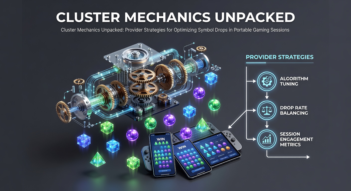 Illustration of cluster pay mechanics showing grouped symbols on a mobile slot grid