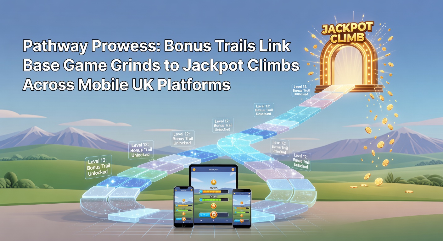 Close-up of a mobile slot interface with a multi-level bonus trail illuminating jackpot tiers amid cascading symbols