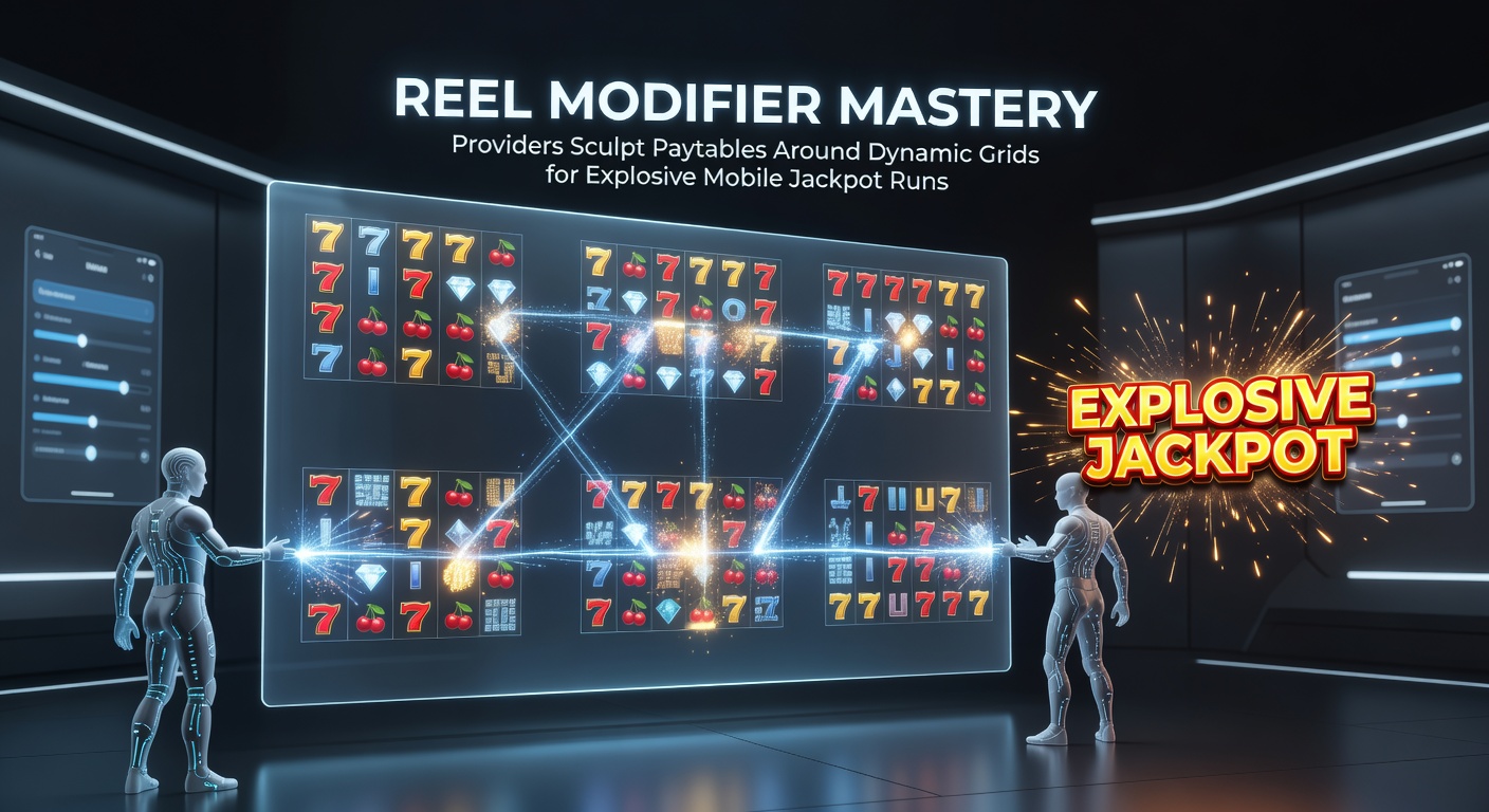 Vibrant slot screen displaying expanding dynamic grids with reel modifiers activating jackpot sequences on a mobile device