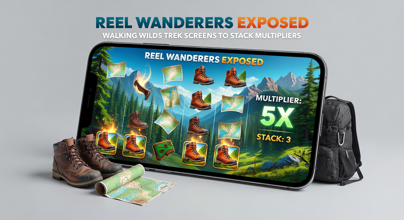 Close-up of multiplier stack building as walking wild treks through cascading symbols on a multi-panel mobile slot interface