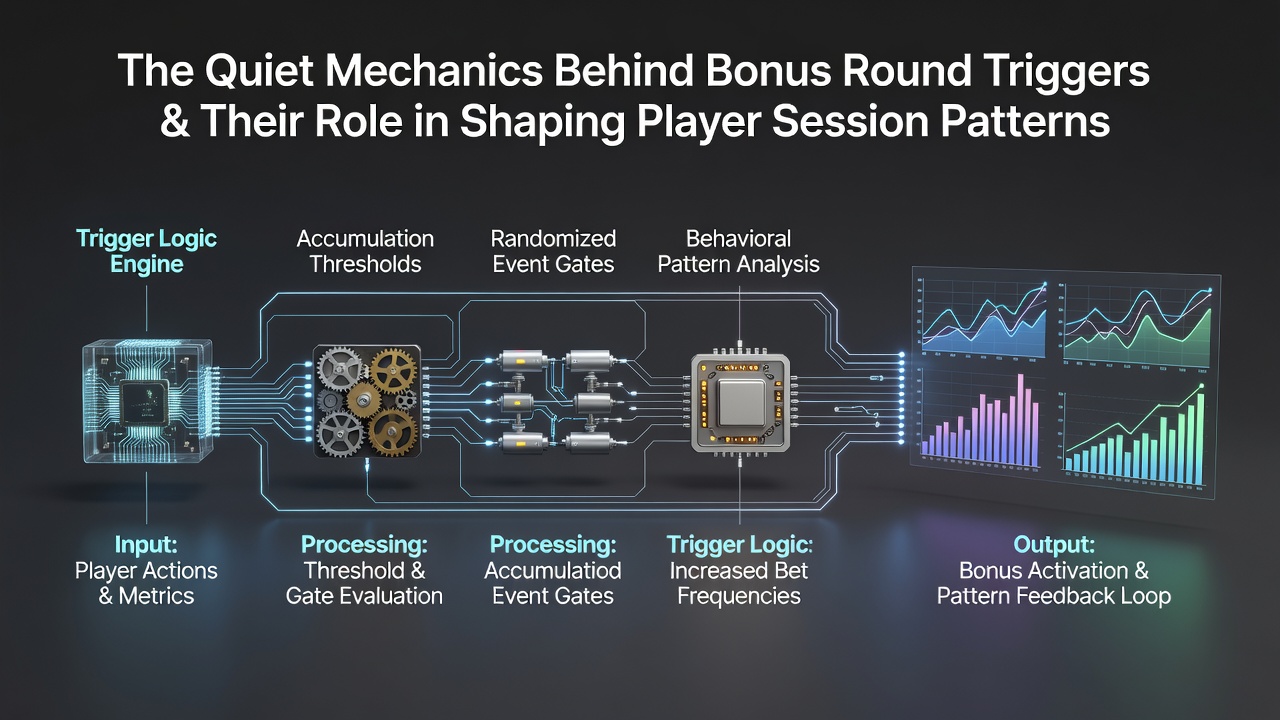 Analytics dashboard displaying session length graphs and bonus trigger frequency across different global regions