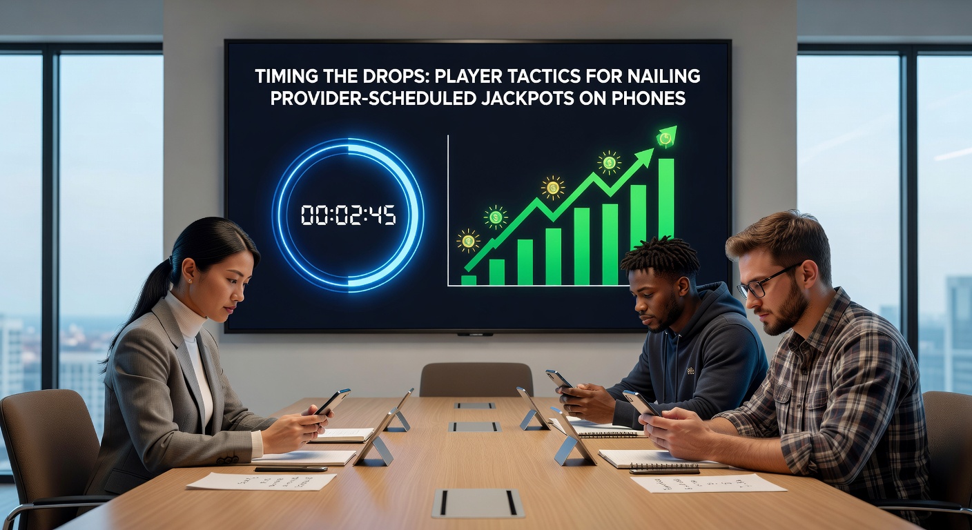 Close-up of fingers tapping a mobile slot screen as the jackpot meter flashes red, indicating imminent drop in a provider-scheduled progressive