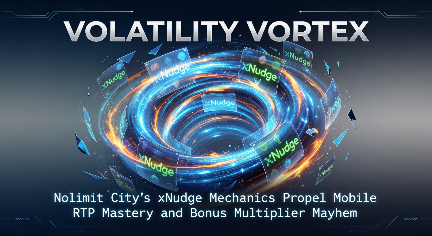 Dynamic screenshot of Nolimit City's xNudge mechanic activating in a high-volatility slot, showing nudging wilds and escalating multipliers on a mobile screen